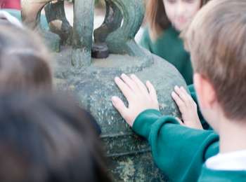 Children from Junipero Serra School got a hands on look at the bells.