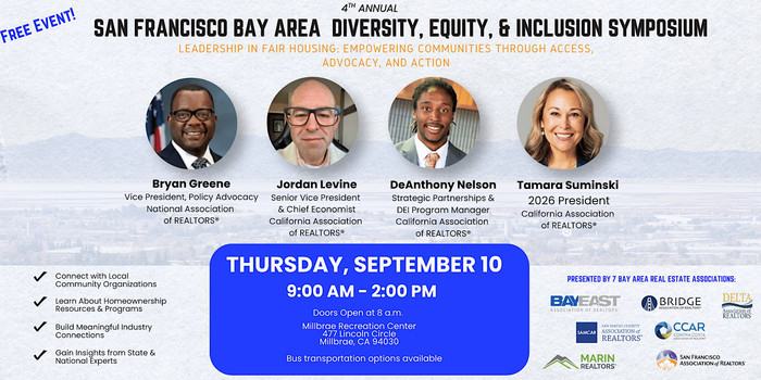2025 San Francisco Bay Area Diversity, Equity & Inclusion Symposium | Thursday, September 10 | 8 AM – 2 PM | Millbrae Recreation Center