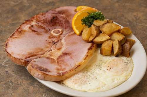Rosine's Ham Steak and Eggs Platter