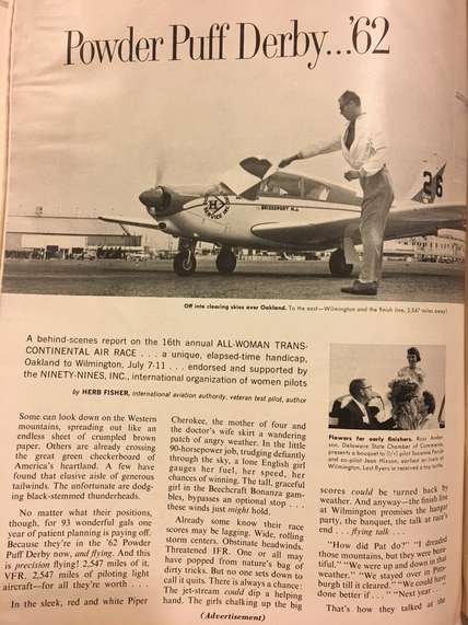 Image about Flying Magazine article September 1962 page 1