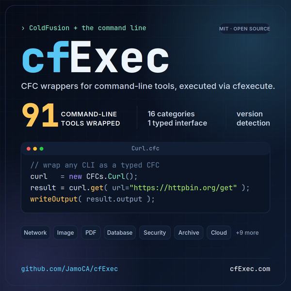 Image about The cfExec CFC library is now on GitHub