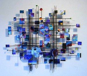 Blue Metropolis Metal Wall Sculpture
