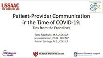 Patient-Provider Communication in the Time of COVID-19: Tips from the Frontlines