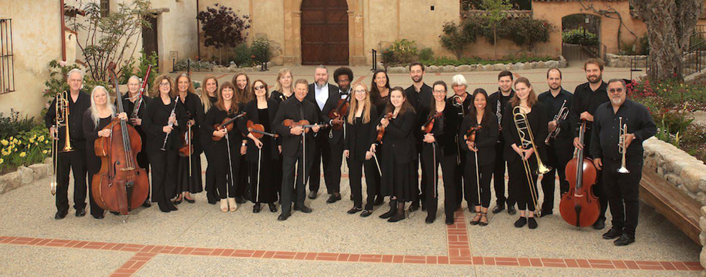 Orchestra in front of Carmel Mission