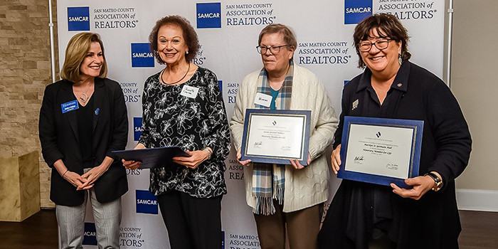 2022 C.A.R. Honorary Member-for-Life Recipients Jeanette Carter, Suzan Getchell-Wallace and Marilyn St. Germaine-Hall with 2023 SAMCAR President Marla Perego