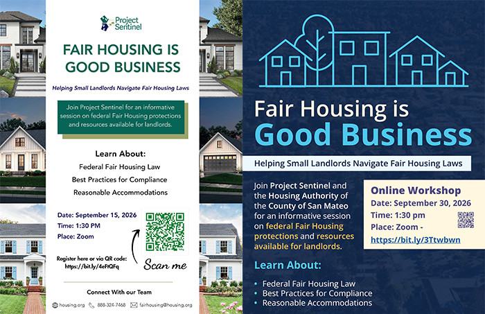 Project Sentinel Fair Housing Webinar Flyers