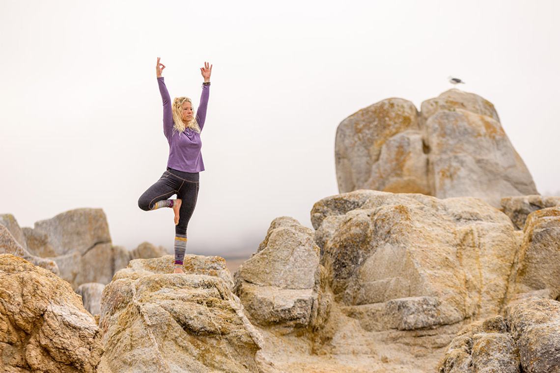 Image of woman doing yoga in Carmel-by-the-Sea, CA