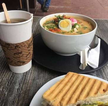 Image about Tea + Ramen + Sandwich