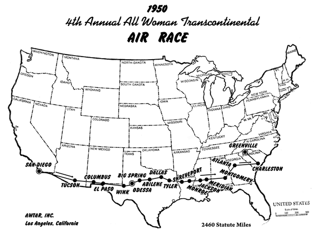 Race Route Map 1950