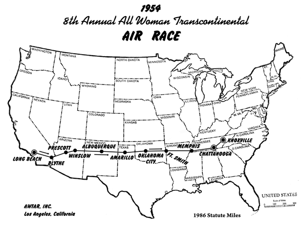 Race Route Map 1954