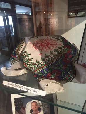 Image about Amelia Earhart's original scarf.