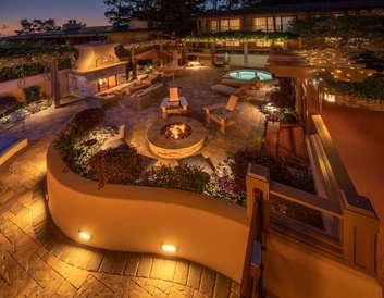 Outdoor Spa Patio with Firepits
