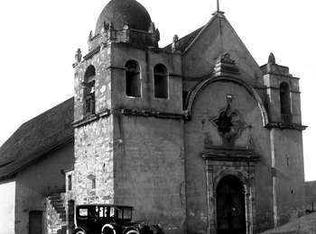 Carmel Mission, 1913 (with pitched roof)