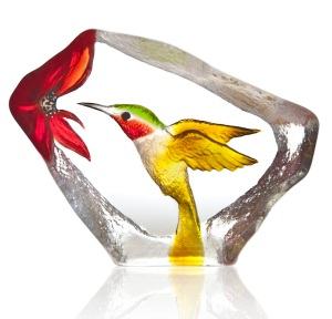 Mats Jonasson Painted Cystal Hummingbird 34265