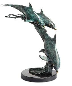 51083  SPI RETRO ART FINISH Dolphin Trio