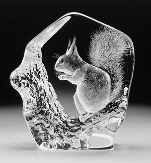 Squirrel - Crystal Etching by Mats Jonasson-MJ 33280