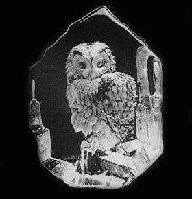 Mats Jonasson Crystal Tawny Owl Glass Etching  MJ 33602
