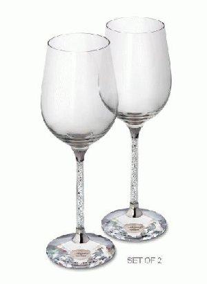 Swarovski Crystalline Red Wine Glasses (Set of 2), Swarovski Crystal
