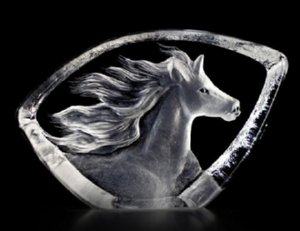 Mats Jonasson Horse- Miniature Etched Crystal- MJ 88146
