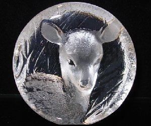 Mats Jonasson Etched Crystal Fawn - Limited to stock on hand