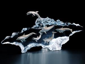 Destiny Dolphins Sculpture by Kitty Cantrell