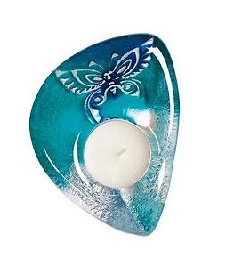 Papillon Blue - Mats Jonasson Crystal Candlelight Tealite holder 69000