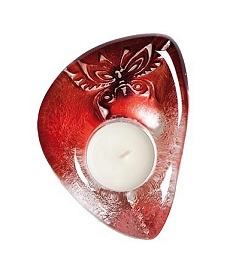 Papillon Red - Mats Jonasson Crystal Candlelight Tealite holder