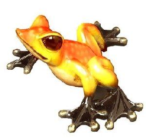 Alysa Fire Bronze Frog Sculpture