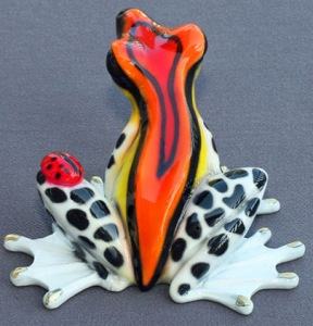 Barry Stein Multicolor Red Bugsy Frog Sulpture