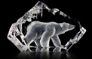Mats Jonasson Polar Bear - Miniature Glass Etching -MJ 88117