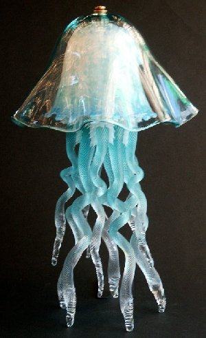 Aqua Jellyfish Lamp, Double Dome