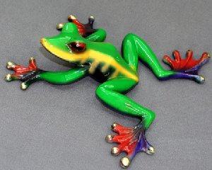 Multicolor-Lime Kookala Bronze Frog by Barry Stein