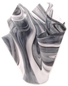 Serviente Glass Black and White Vase, XL