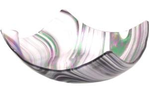 Serviente Glass Black Pearlescent Folded Dish, sm
