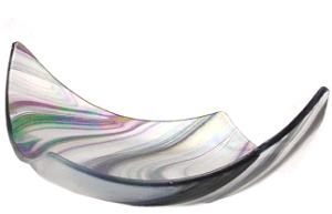 Serviente Glass Black Pearlescent Rhombic Dish