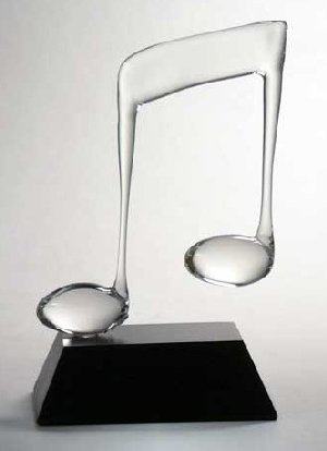 Eights Notes Glass Sculpture, two - Special order