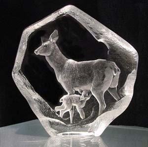 Mats Jonasson Mother Deer with Fawn  SOLD OUT