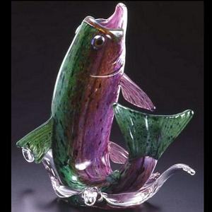Rainbow Trout, Leaping, by Soulglass Purple Green