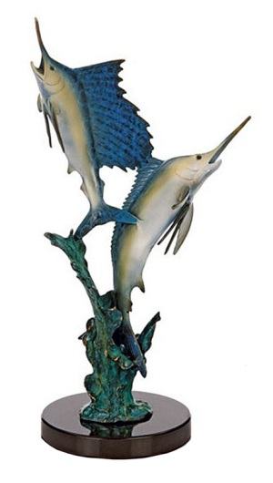 Islamadorada Bronze Sailfish and Marlin Sportsfishing Sculpture  sale