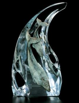 Mixed Media Metal Whales sculpture  - Life's Breath -by Dan Medina