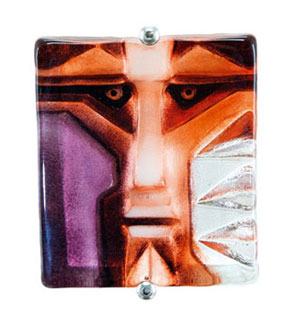 Mats Jonasson Zador, Purple/Orange Mask Wall Sculpture MJ-63030