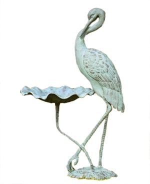 Crane Bird Feeder Sculpture