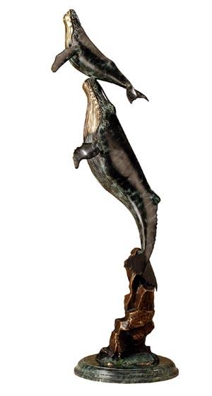 Bronze Humpback Whales Mother and Calf Sealife Sculpture 25156
