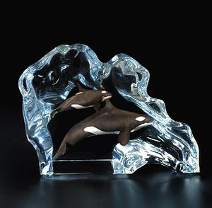 Orca Killer Whale Sculpture - Orca Wave, Sculpture by Kitty Cantrell