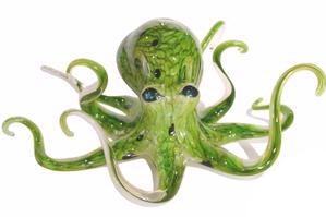 Spring Green Spotted Hopko Glass Octopus (please select size)