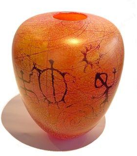 Petroglyph Golden Brown Vase by Richard Satava