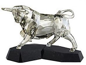 Swarovski Soulmates Crystal Bull on Black Granite