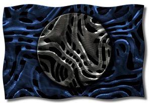 Midnight Moon Abstract Art Metal Wall Panel