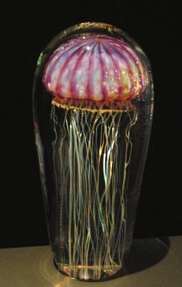 Richard Satava Gold Ruby Magnum Sized Jellyfish, 9 5/8 inches