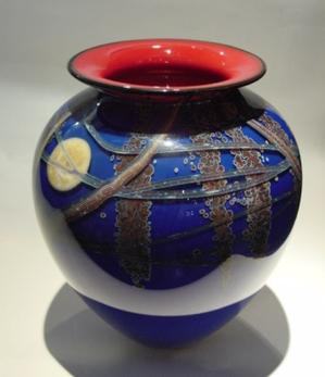 Satava  Blue Harvest Moon Vase  - small